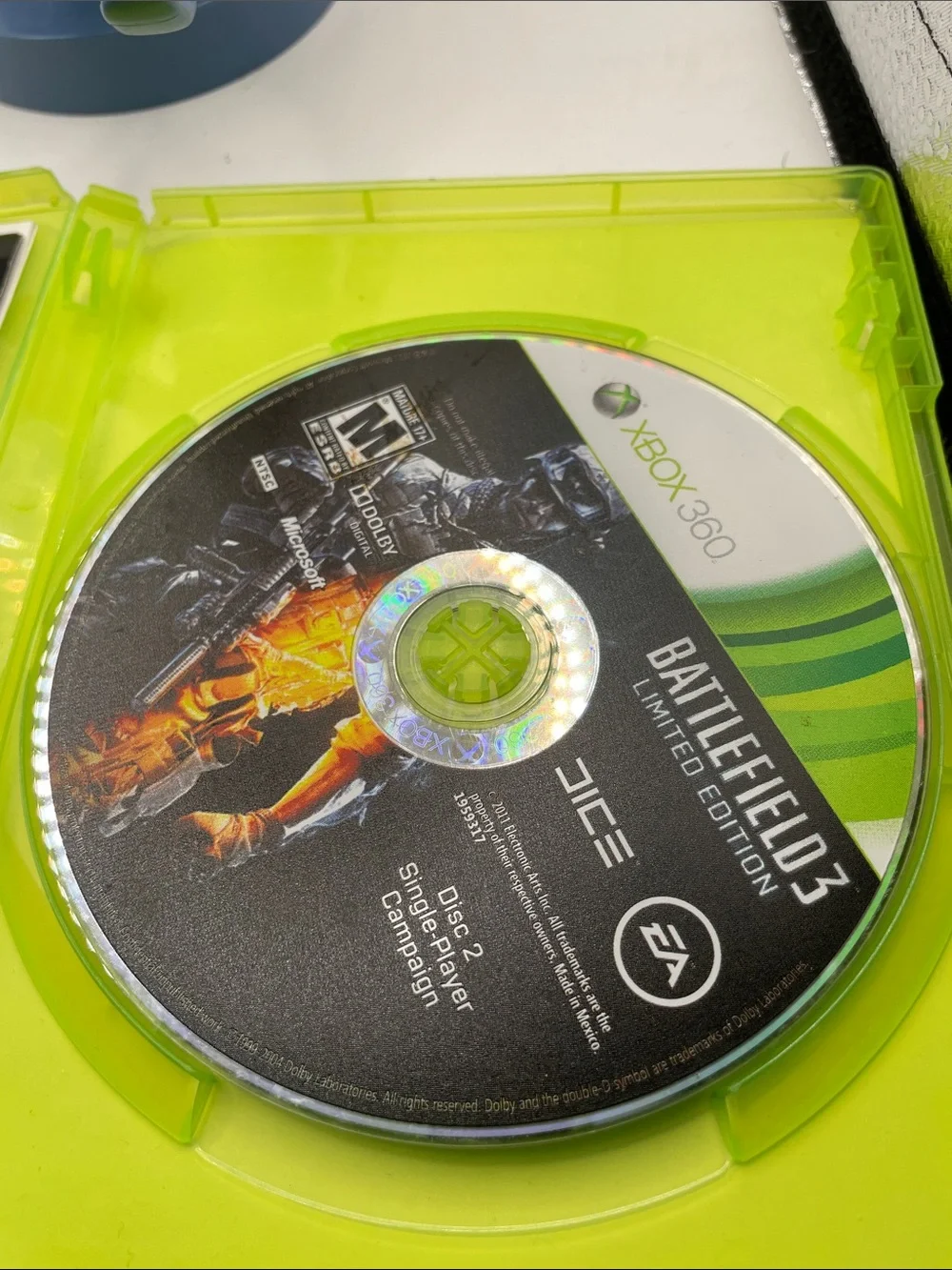 Microsoft Xbox 360 Battlefield 3 Limited Edition - Neon Green Case